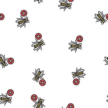 Wasp control vector seamless pattern Illustrazione stock