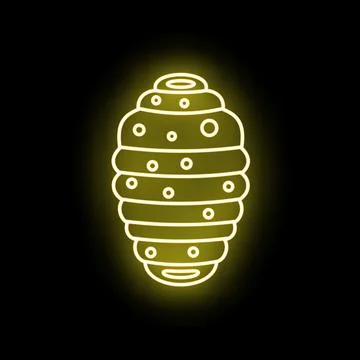 Wasp hive neon glowing line icon design Stockillustratie
