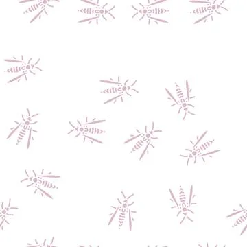 Wasp insect glyph seamless pattern Stock Illustration