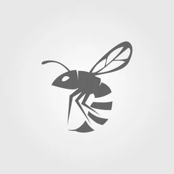 Wasp insect icon vector isolated on white background Stock Illustration