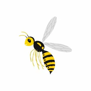 Wasp insect. Vector illustration Isolated on white background. Stock Illustration