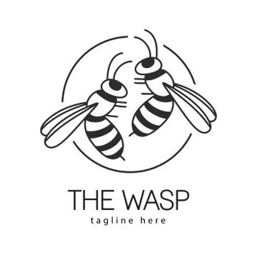 Wasp logo icon designs vector. Silhouette of wasp. Stock Illustration