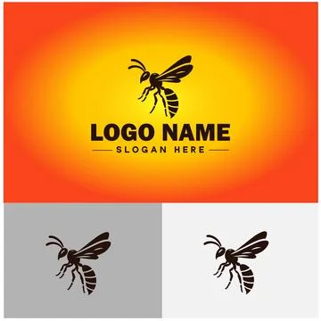 Wasp logo vector art icon graphics for company brand business icon wasp Log.. Stock Illustration
