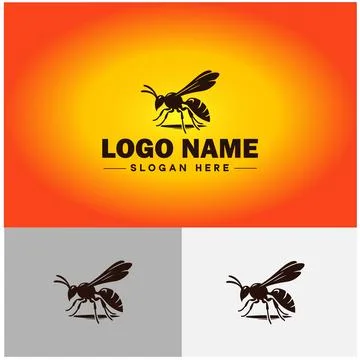 Wasp logo vector art icon graphics for company brand business icon wasp Log.. Stock Illustration
