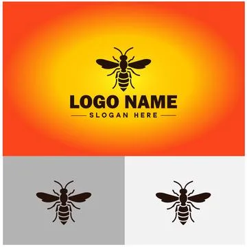 Wasp logo vector art icon graphics for company brand business icon wasp Log.. Stock Illustration