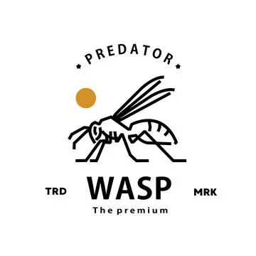 Wasp logo vector outline monoline art icon Illustrazione stock