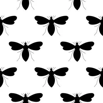 Wasp pattern flying striped insect wings, legs Stock Illustration