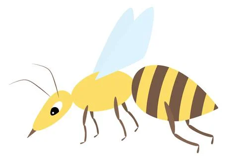Wasp. A small fly with a stinger and a striped body. Stock Illustration