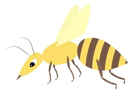 Wasp. A small fly with a stinger and a striped body. Stock Illustration