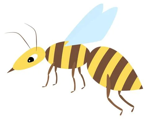 Wasp. A small fly with a stinger and a striped body. Stock Illustration