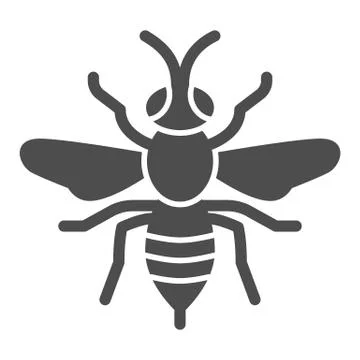 Wasp solid icon, Insects concept, bee sign on white background, Wasp insect icon イラスト素材