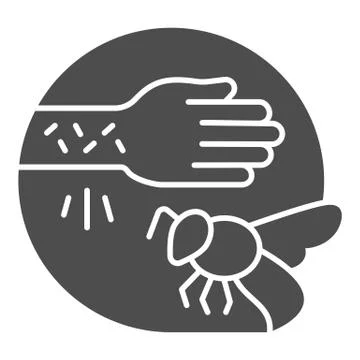 Wasp sting allergy solid icon, Allergy concept, Allergies to insect stings sign Stock Illustration