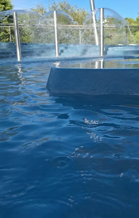 Wasser paradise in the pool Stock-Footage 340428156