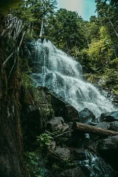 Wasserfall im Wald Stock Photos