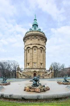 Wasserturm in Mannheim Stock Photos