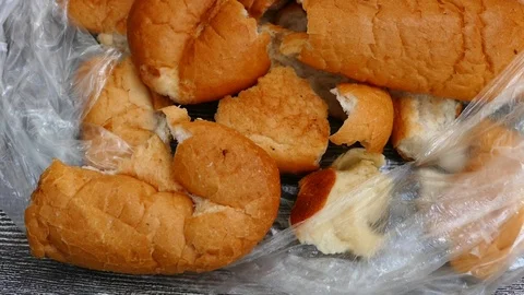 Wastage of bread and stale bread, 스톡 동영상 101351901