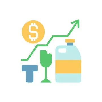 Waste analytics vector flat color icon 스톡 일러스트