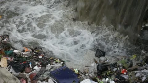 Waste and river 스톡 동영상 10837229