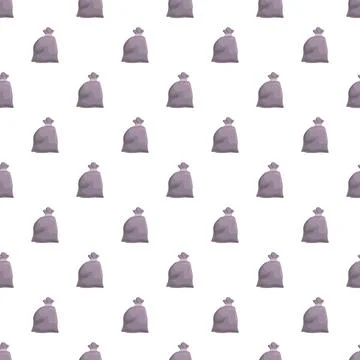Waste bags creating seamless pattern on white background Stock Illustration