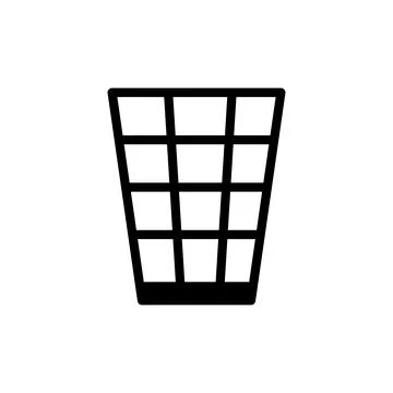 Waste basket icon, vector illustration on white background, simple style 스톡 일러스트