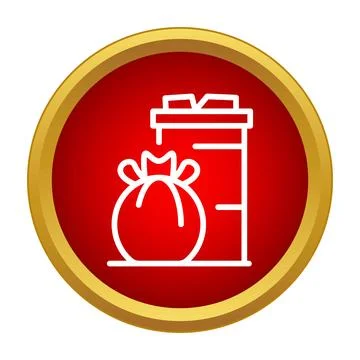 Waste bin and trash bag disposal icon showing hygiene Stock Illustration