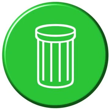 Waste Bin Button Stock Illustration