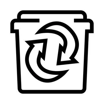 Waste bin with circular arrows for environmental recycling Stock Illustration