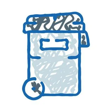 Waste bin container with garbage for disposal Stock Illustration