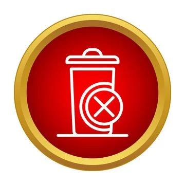 Waste bin delete icon indicating removal or error 스톡 일러스트