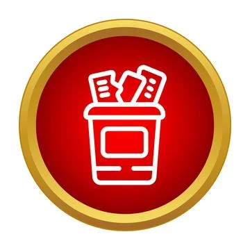 Waste bin full of paper icon design Stock Illustration