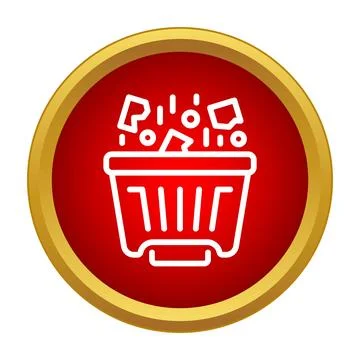 Waste bin icon deleting data removing files Stock Illustration