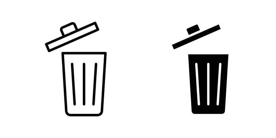 Waste Bin icon illustration vector, icon set for apps Stock Illustration