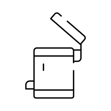 Waste bin icon presenting open lid and pedal Stock Illustration