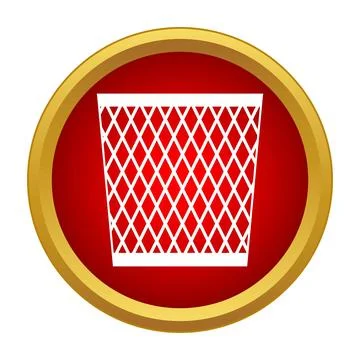 Waste bin icon red button for disposal Illustrazione stock