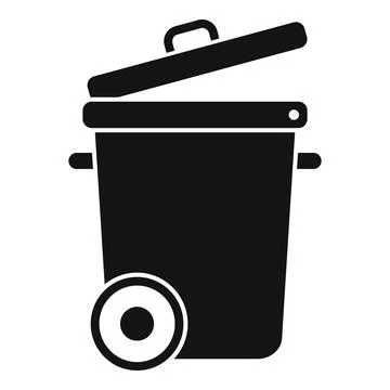 Waste bin icon simple vector. Trash food Stock Illustration