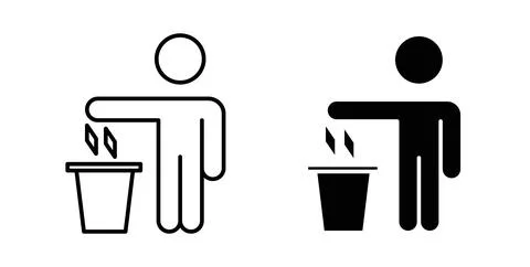 Waste Bin icon vector art Illustrations Stock Illustration