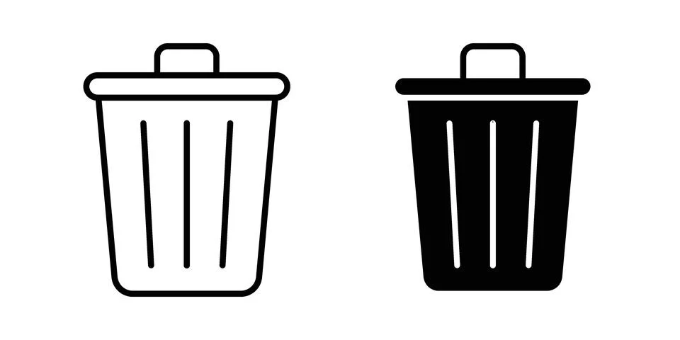 Waste Bin icon vector design illustrations Illustrazione stock
