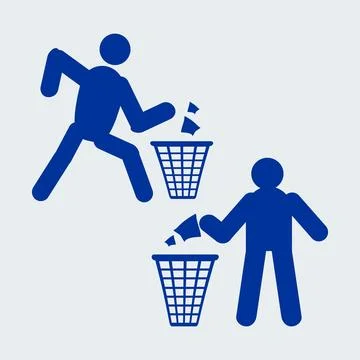 Waste Bin icon vector logo set Stock Illustration