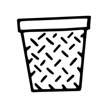 Waste bin line vector doodle simple icon Stock Illustration