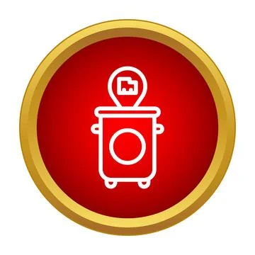 Waste bin location point on map icon Stock Illustration