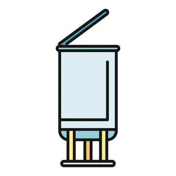Waste bin recycling collecting garbage icon showing disposal Stock Illustration
