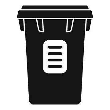 Waste bin recycling garbage container icon silhouette Stock Illustration