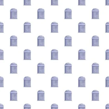 Waste bin vector seamless pattern background for recycling Illustrazione stock