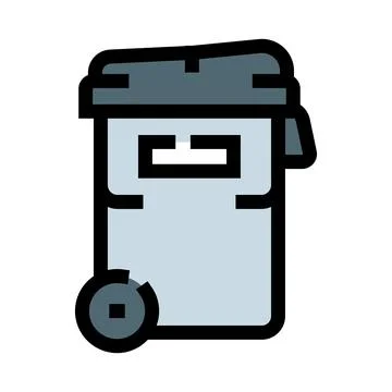 Waste bin with wheels for environmental management Illustrazione stock