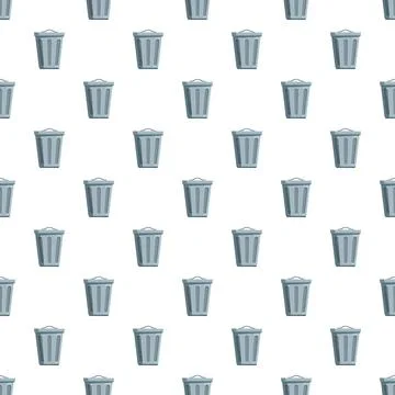 Waste bins repeating in a seamless pattern design 스톡 일러스트