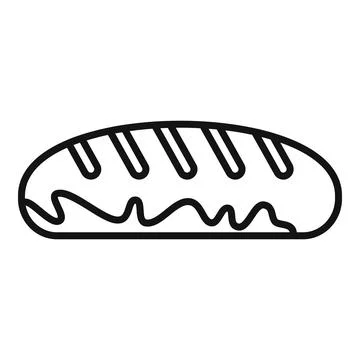 Waste bread icon outline vector. Trash food 库存插图