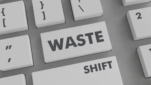 WASTE BUTTON PRESSING ON KEYBOARD Video stock 256877749