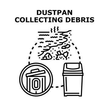 Waste collecting on polluted beach environment concept Stock Illustration