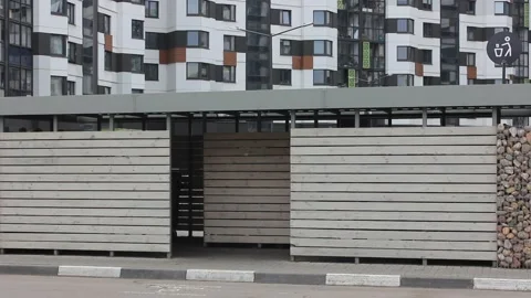Waste collection place Видео 123318762