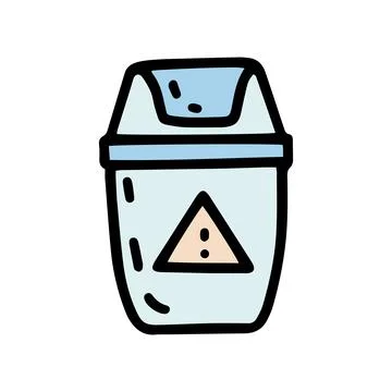 Waste container color vector doodle simple icon Stock Illustration